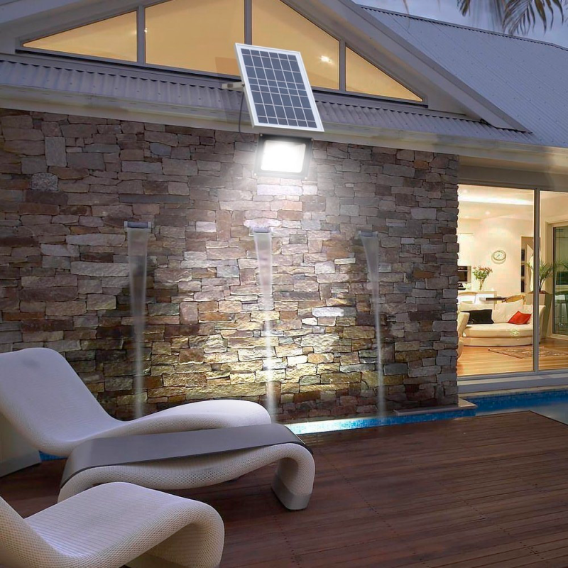 60W 200W Solar Powered LED Flood Lights Outdoor IP65 Waterproof