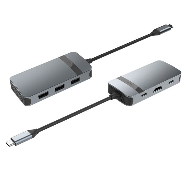 Hdmi Adapter Ethernet Usb C Grey USB A Hub With USB C 5Gbps Data Transfer Speed