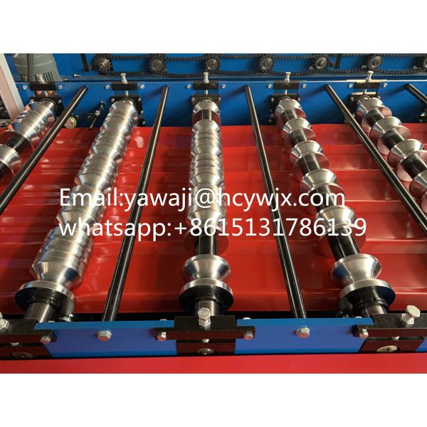 380v Roof Steel Plate Glazed Tile Roll Forming Machine with CR12 Cutter Material