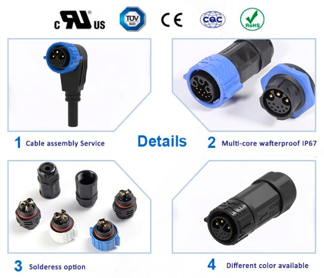 M25 3+13 Multi Pin Connectors Waterproof Panel Mount Quick Disconnect Wire Connectors