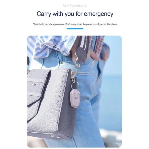 Mini Type C Keychain Portable Power Station Emergency Charger With LI Polymer Battery Power Bank