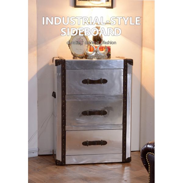 Nidea #8615 Aluminum for Industrial Loft Style Handmade Durable Multifunction Living Room Cabinet Side Table