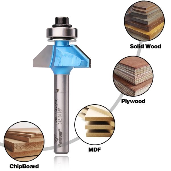 Woodworking Router Bit Lamboss 45 Degrees Chamfer Bit With Bearing For Wood Milling Cutter