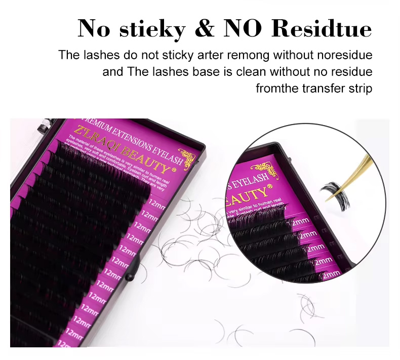 Handmade DIY Non Shedding Eyelash Extensions Custom Lash Packaging Individual Eyelash Extension Trays