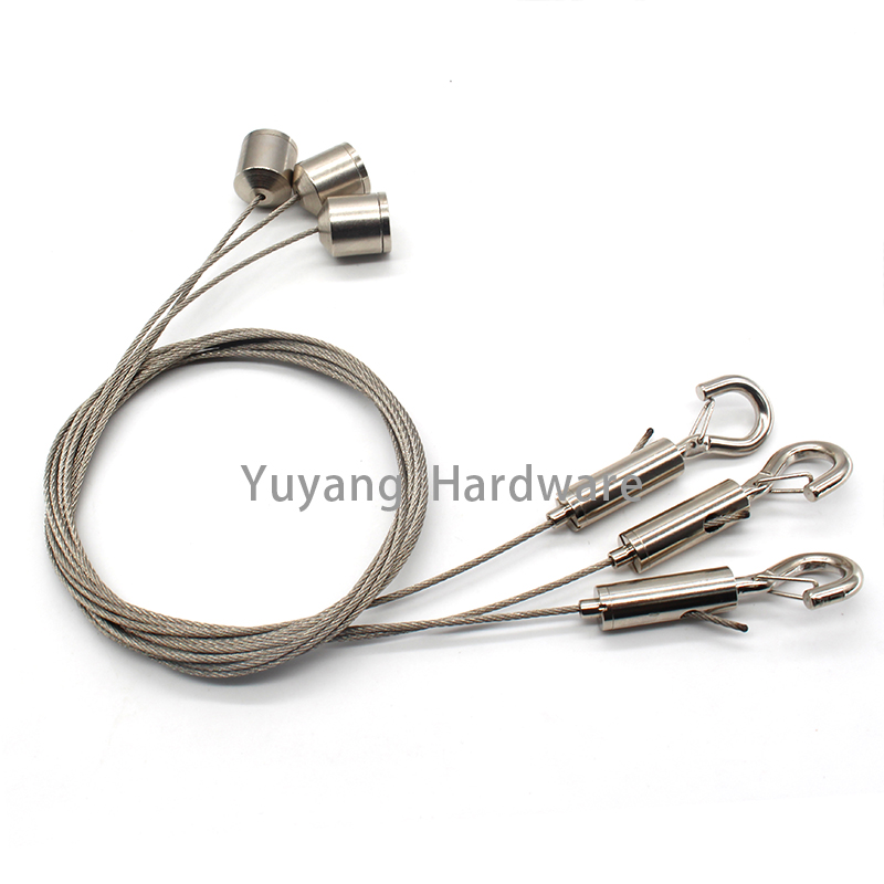 Adjustable Galvanized Steel Wire Cable Ceiling Light Suspension Hang Kit With Gripper