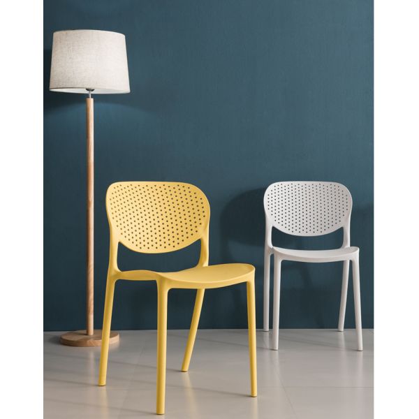 High Quality China Back Breathable Colorful Dining Stackable Plastic Chairs