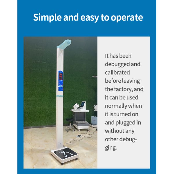 Ultrasonic Height Weight Bmi Machine , No Touching A Single Button Portable Bmi Machine