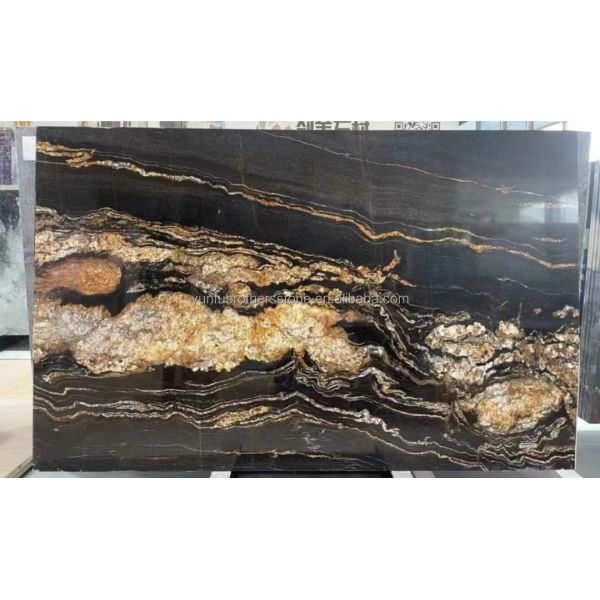 Polished Natural Stone Cosmic Gold Granite for Coffee Table and Countertops Modern Look