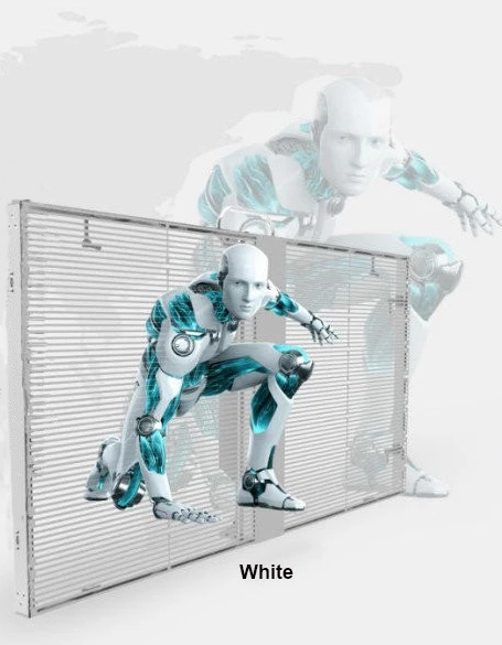 Space Saving Transparent LED Screens Full Color HD 16 Bit Processing Rear Serving