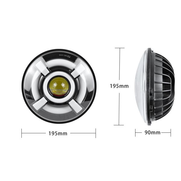 40W Vihicle Round DRL 7 Inch Halo Fog Lights High Power