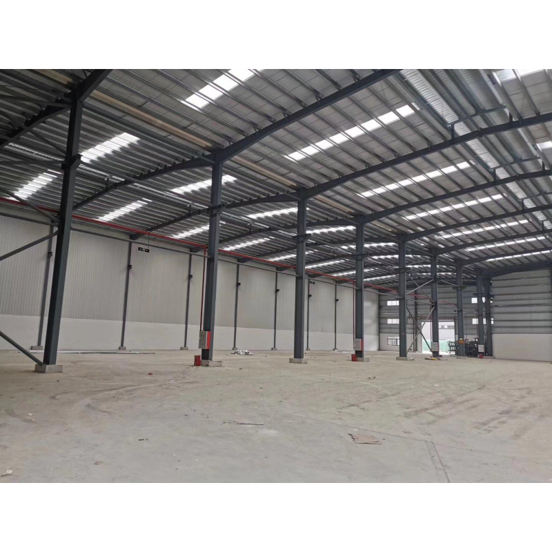Prefab Steel Structure Warehouse Building with Large Span and Crane