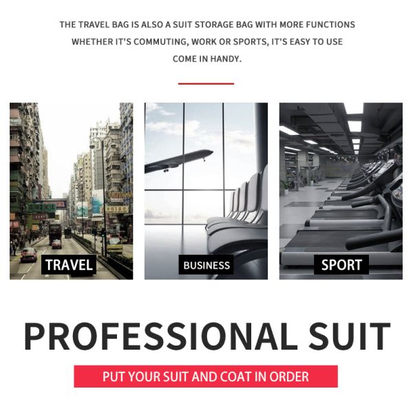 Wholesale Multifunction Waterproof men business Travel Duffle Custom logo Foldable Suit Cover Garment Bag