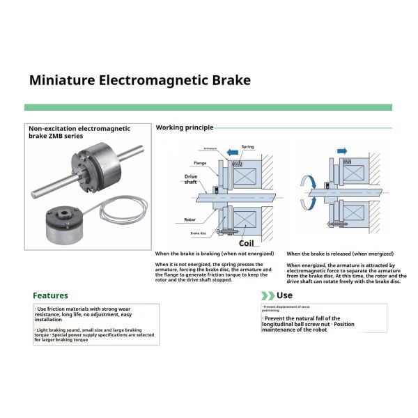 24v Micro Electromagnetic Brake Electric Loss Position Electro Magnetic Clutch Sensor for Printing Machine Production Line ZMB24