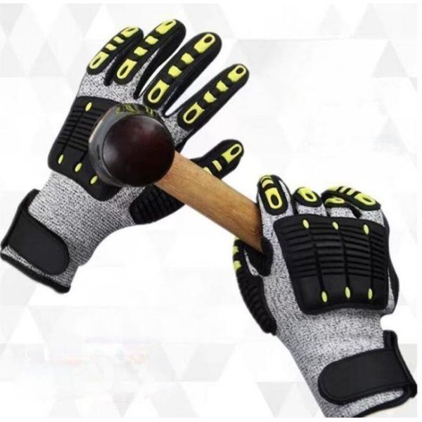 15 Gauge Flexible Impact Resistant Safety Gloves Anti Vibration Cut Resistant