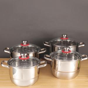 Buy cheap Multi-function Silver Kitchen Cookware Cooking Pot Set Stainless Steel Soup & Stock Pots Sets With Stainless Steel Handle product