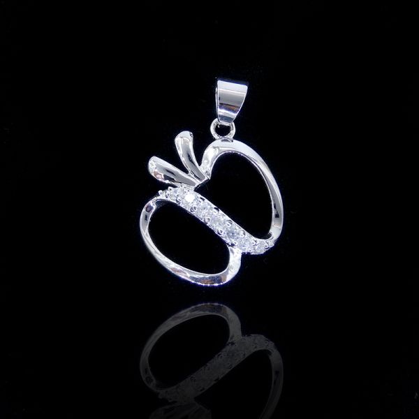 Sterling Silver Cubic Zirconia Round Pendant Necklace Charm For Lady Jewelry