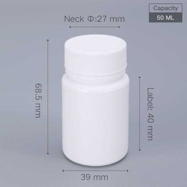 20ml-200ml Empty Pill Bottles Packaging with Screw Cap Round Bottle HDPE Material