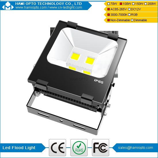 Energy saving waterproof super bright COB Fins led flood light 100W