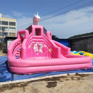 Buy cheap Commerical Inflatable Ground Water Park Mobile Pink Princess Bouncer With Pool Slide product