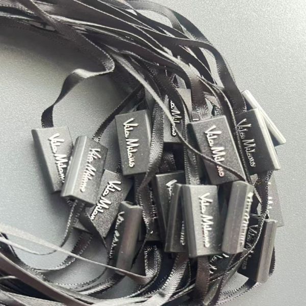 100 Pieces Black Hang Tag String Plain Rectangle Durable Strong Suitable for Garment Accessories Packaging and Labeling