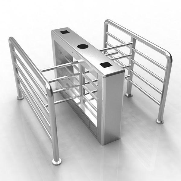316 Stainless Steel Half Height Turnstile with Hydraulic Buffer and 25 to 30 Person Per Minute Flow Rate