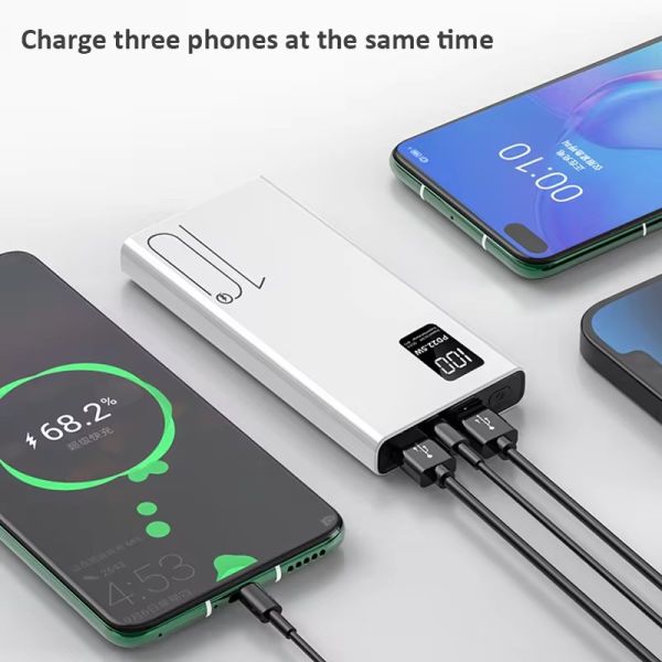 Price OEM Customized Power Bank 10000mah Dual USB Fast Charge Plaid Pattern Power Bank with Digital Display