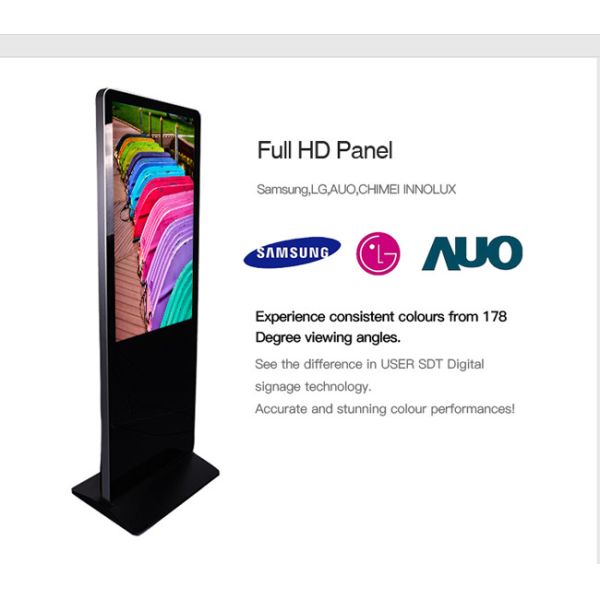 IPS LCD Free Standing Digital Signage 49In Freestanding Kiosk