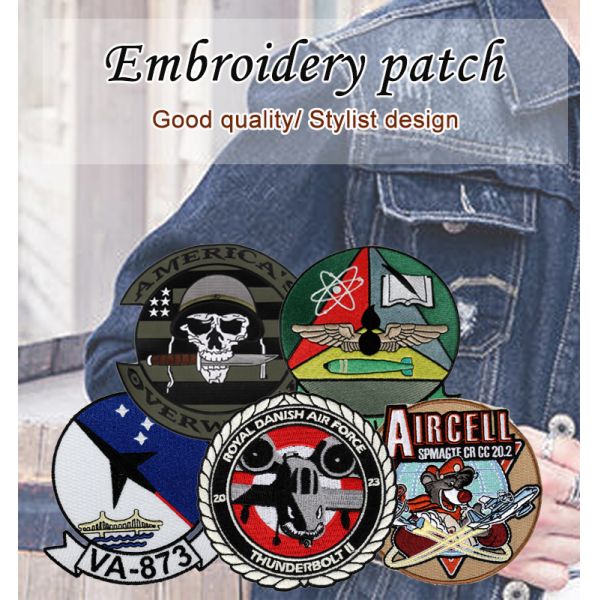 Hat Chenille Embroidered Cloth Patches Iron On Custom Silicone Rubber