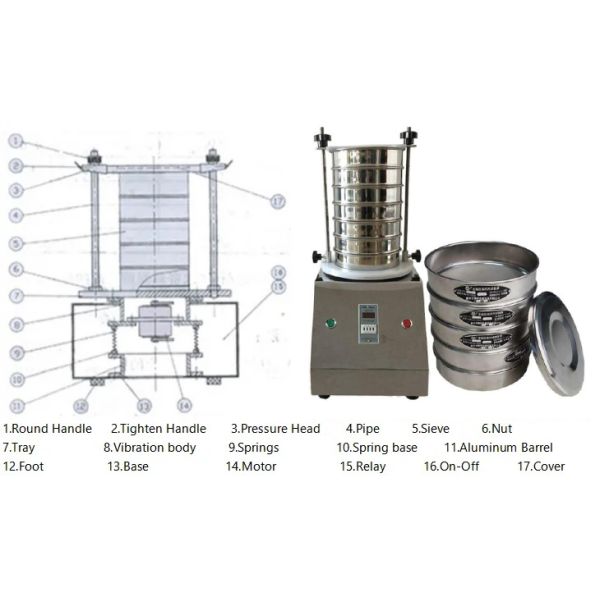 1-8 Layer Stainless Steel Test Sieve for Electric Vibrator Shaker in Lab Separation