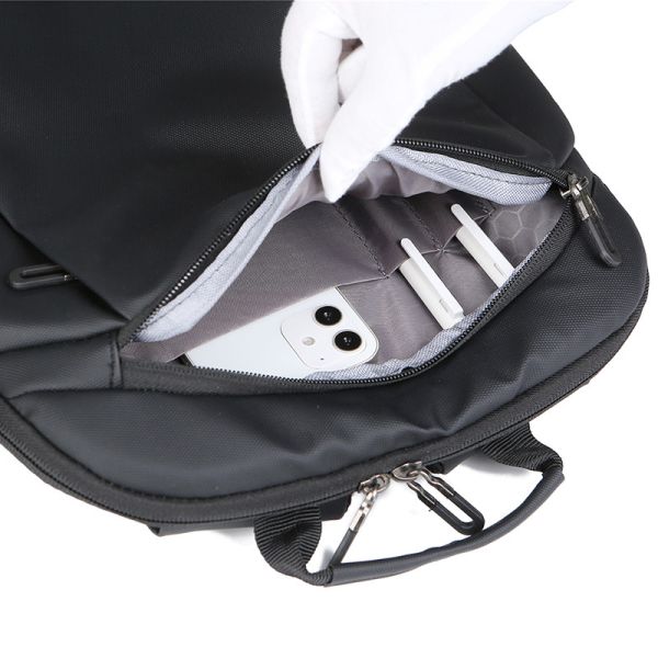 ready goods black waterproof material laptop backpack EVA padded back
