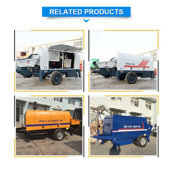 HBTS40 40m3/H Trailer Mounted Concrete Pump With Mixture Pump