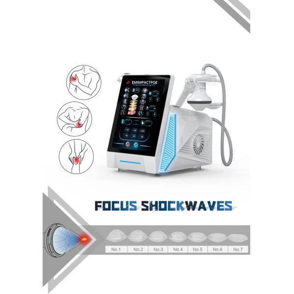 8Bar Less Tissue Damage Focus Shockwave Therapy Machine Physiotherapy Deep Tissue Healing Pain Relief