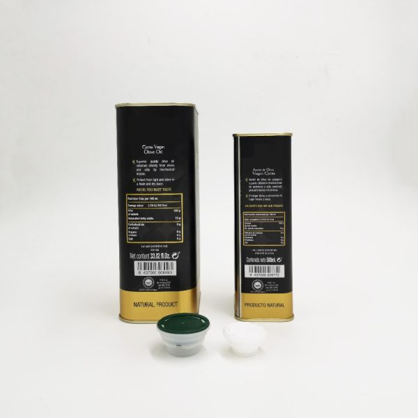 DADI Rectangular Square Packaging 2L Tinplate Metal Soybean Food Oil Can with Carry Handle