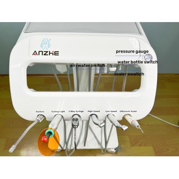 Dental Clinic Use Mobile Dental Unit With Low Noise Build in Compressor Portable Dental Carts With Wheels