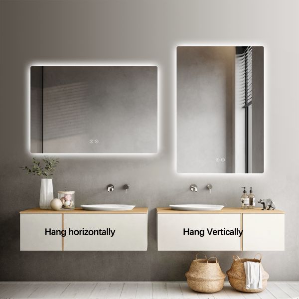 Dimmable Backlit LED Bathroom Vanity Mirror Wall Mounted Bathroom Mirror With Light