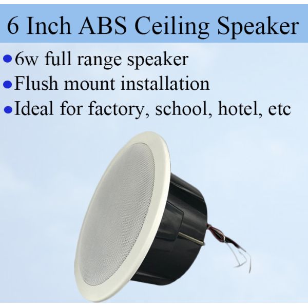 6 Inch Full Range Speaker 6W Ceiling Speaker Flush Mount ABS Material Hifi Good Sound