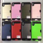 Colorful Metal Brushed with Side Card Pocket Function Protective Shell For