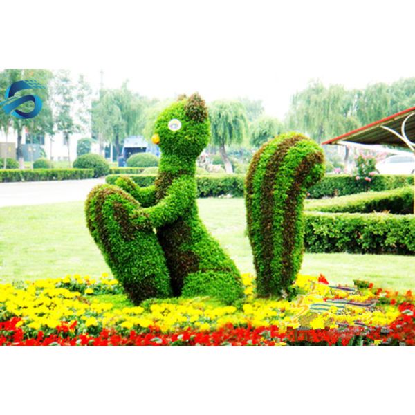 Plastic Material Artificial Topiary Trees Pest Free Green Butterfly Shape
