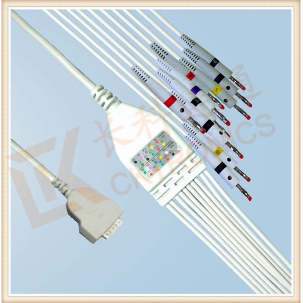 GE Marquette 10 ecg lead wires Banana IEC Solid Conductor Type