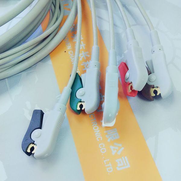 Creative ECG Patient Cable 6 Pin Grabber AHA 5 Leads For PC9000 PC9000S