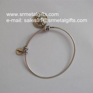 China Steel wire pendant bracelet twist wire bracelet with charm pendant on sale