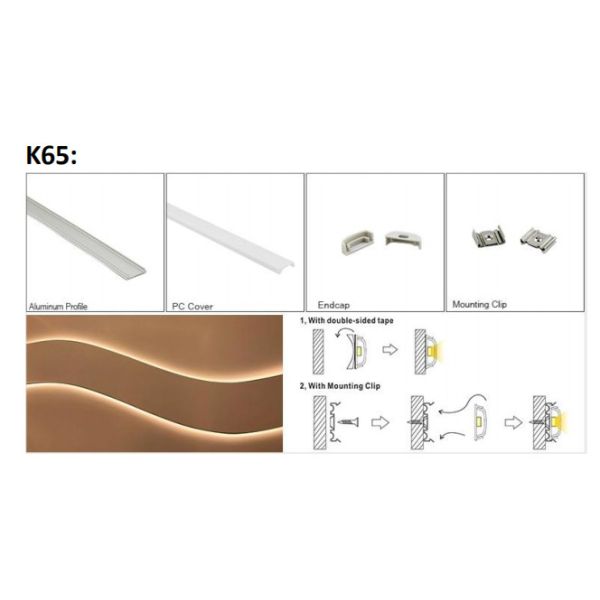 LED Strip Aluminium Profile Surface Mounted Super Slim U Channel Flexible Curve Bendable Alu Extrusion Free Samples