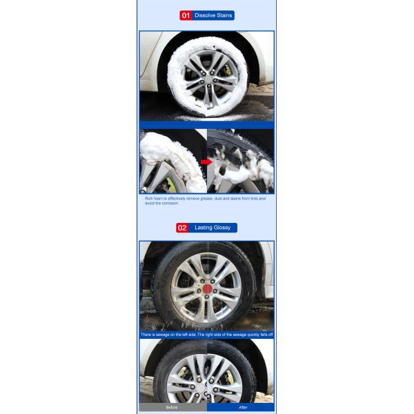 Factory Price Tyre Shine Foam Spray Eco Friendly For Car Maintaince