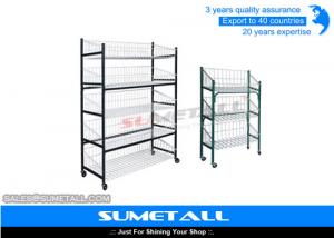 Buy cheap Multi Layer Metal Wire Shelving / Wire Display Rack With Wheels For Placing Foods product