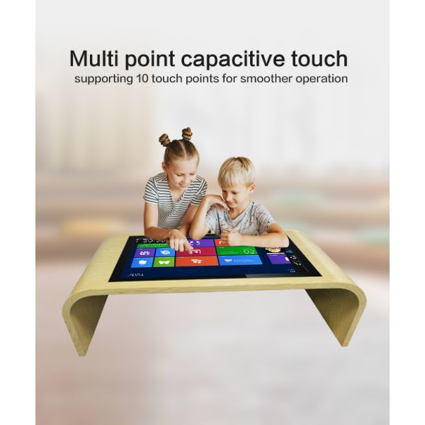 43 Inch Android Windows LCD Interactive Smart Screen Coffee Table with NFC Module Power Charging Station Camera Module