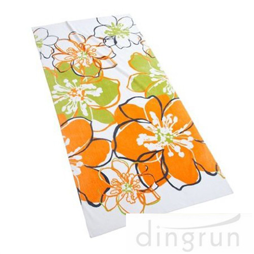 Premium Cotton Custom Printed Beach Towels Colorful Flower OEM Available
