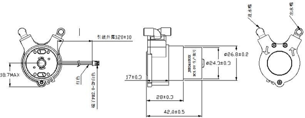 6V 12V 24V DC Micro Peristaltic Pump 0.15LPM 30Kpa For Sweeper Robot
