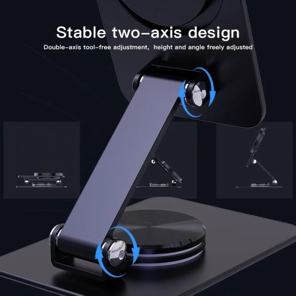 360 Degree Rotation Foldable 15W Wireless Charger Magnetic Charging Station Stand