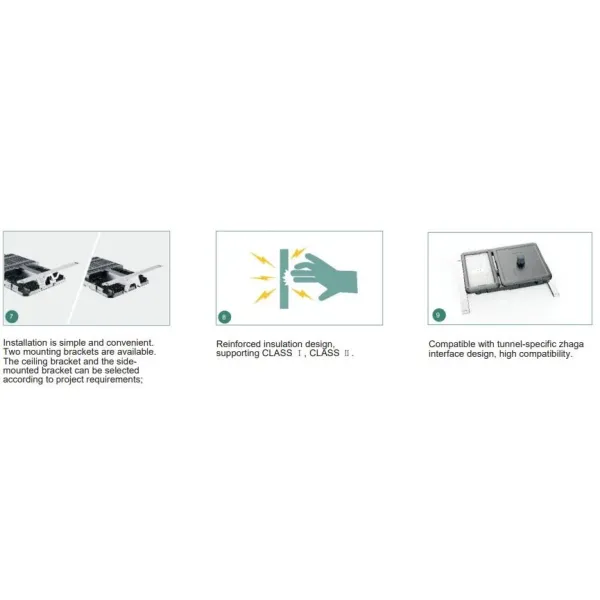 LED Flood Light Tunnel Light IP67 Waterproof IK10 300W/350W/400W/480W for Tunnel Underground Parking Lot