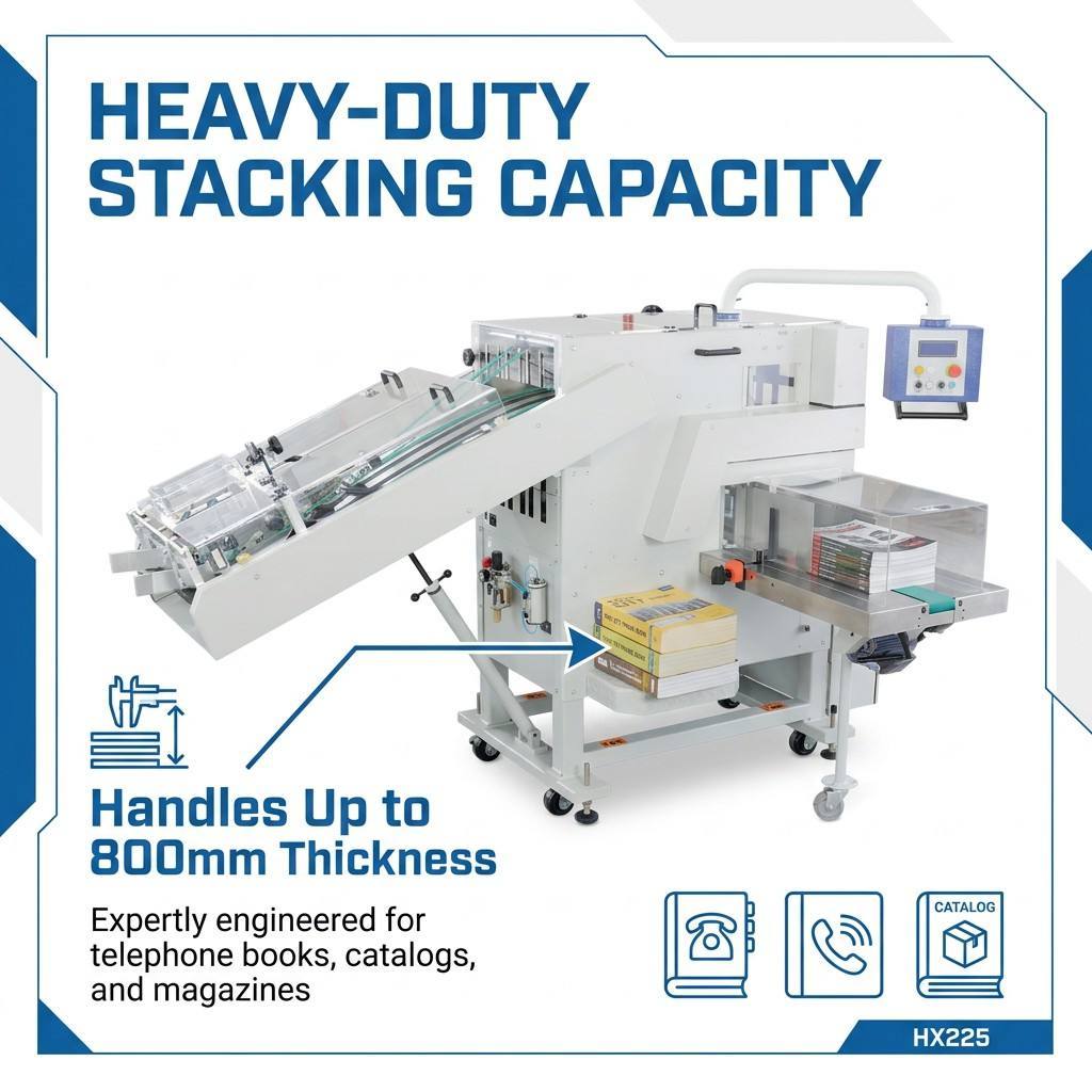 HX225 Solid Structure Book Stacking Machine Working 15000 Copies Per Hour Continuously